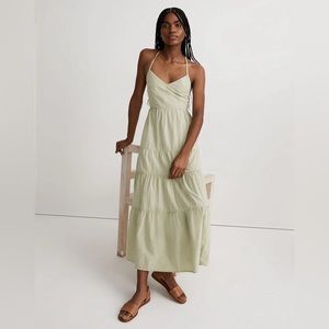 NWOT Madewell Sidonie Poplin Maxi Dress in Pale Jade
